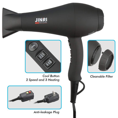 JINRI® Negative Ionic Blow Dryer for Curly Straight Hair