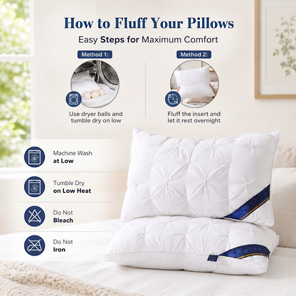 2 Pack Bed Pillows, Hotel Collection Pillows for Sleeping