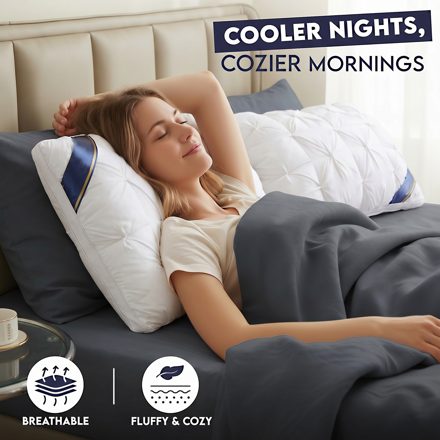 2 Pack Bed Pillows, Hotel Collection Pillows for Sleeping