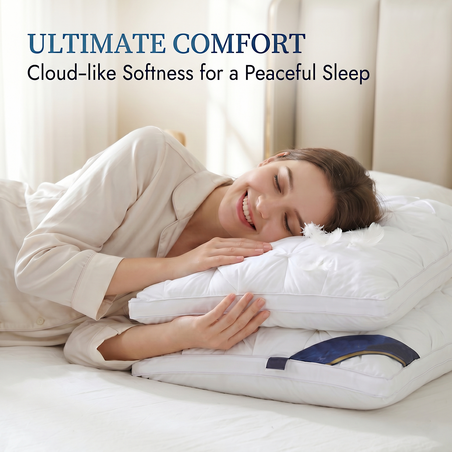 2 Pack Bed Pillows, Hotel Collection Pillows for Sleeping