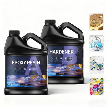 Piggypa Epoxy Resin, 4L Crystal Clear Epoxy Resin and Hardener