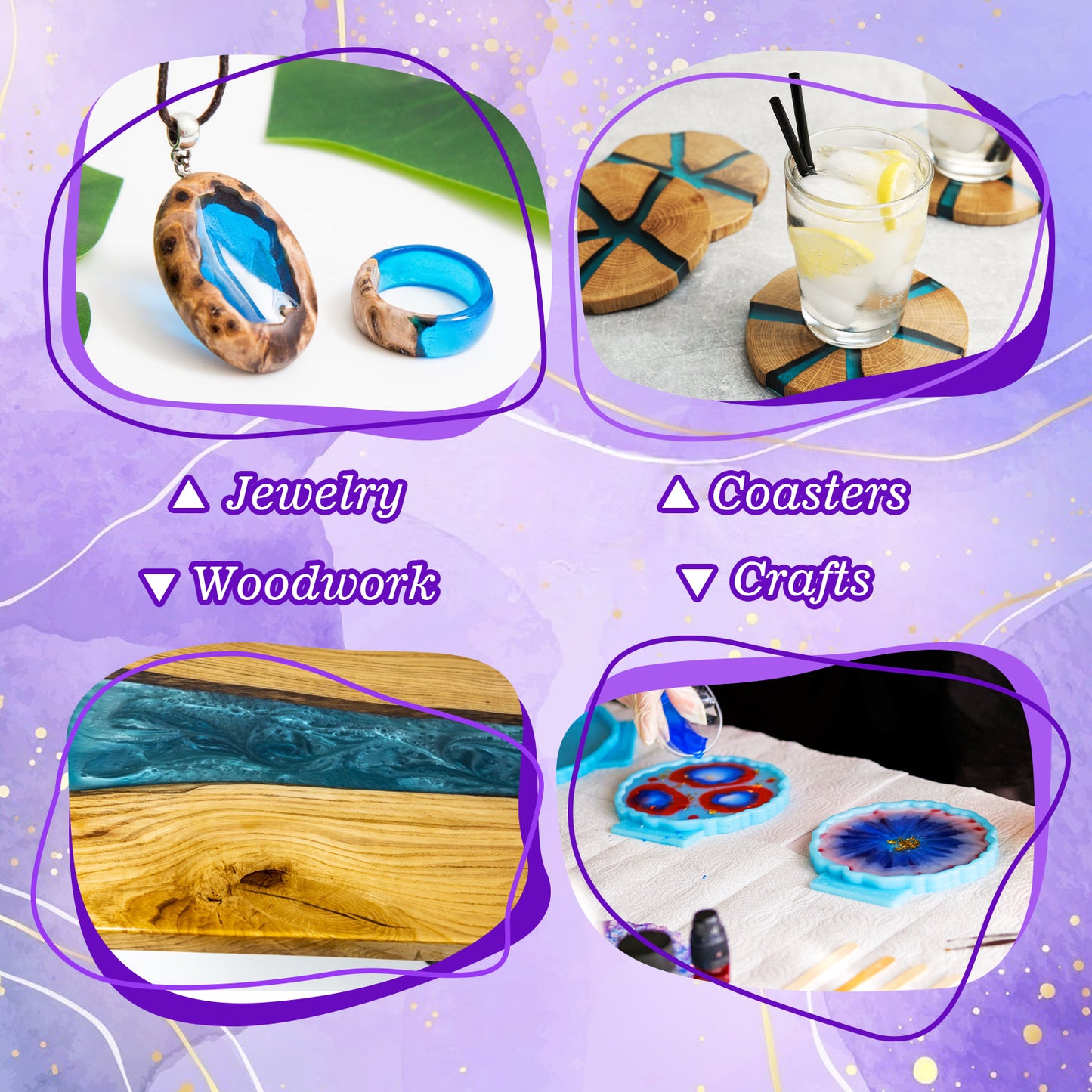 Piggypa Epoxy Resin, 4L Crystal Clear Epoxy Resin and Hardener