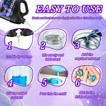 Piggypa Epoxy Resin, 4L Crystal Clear Epoxy Resin and Hardener