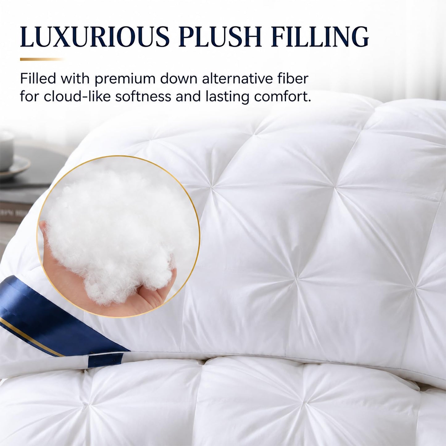 Piggypa Premium Bed Pillows 2 Pack, Ultra Soft Hotel Quality Pillows