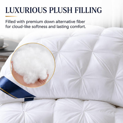 Piggypa Premium Bed Pillows 2 Pack, Ultra Soft Hotel Quality Pillows